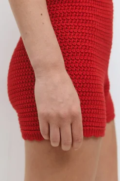 Gina Tricot Knitted crochet hort Rød