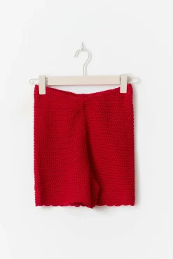 Gina Tricot Knitted crochet hort Rød