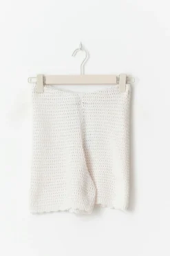Gina Tricot Knitted crochet hort Hvit Outlet