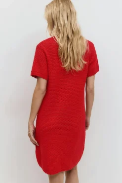 Gina Tricot Knitted crochet t-hirt dre Rød