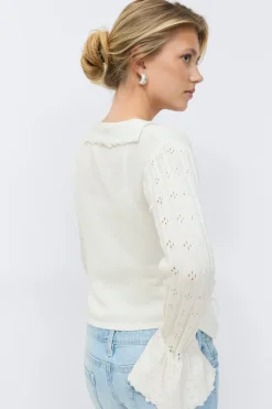Gina Tricot 14+ knitted fri cardigan Hvit Sale