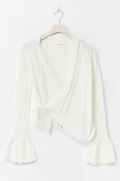 Gina Tricot 14+ knitted fri cardigan Hvit Sale