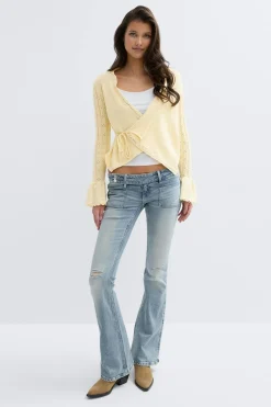 Gina Tricot 14+ knitted fri cardigan Gul Discount