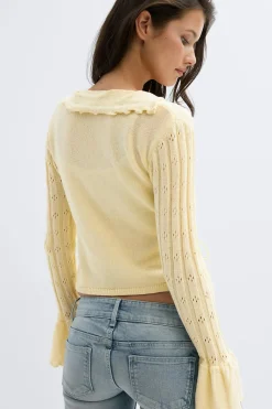 Gina Tricot 14+ knitted fri cardigan Gul Discount