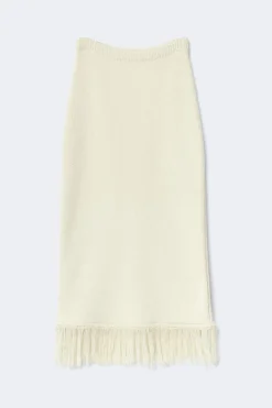 Gina Tricot Knitted fringe kirt Hvit Best