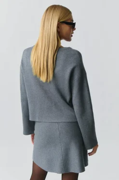 Gina Tricot knitted jacquard kirt Grå New