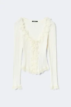 Gina Tricot Knitted ace cardigan Hvit New