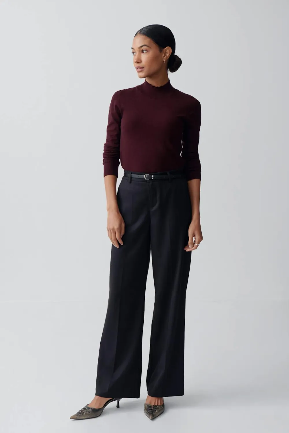 Gina Tricot knitted ong eeve top Rød Discount