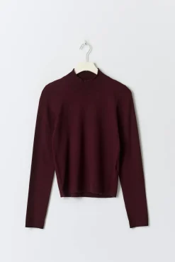 Gina Tricot knitted ong eeve top Rød Discount
