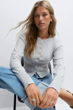 Gina Tricot Knitted oungewear cardigan Grå