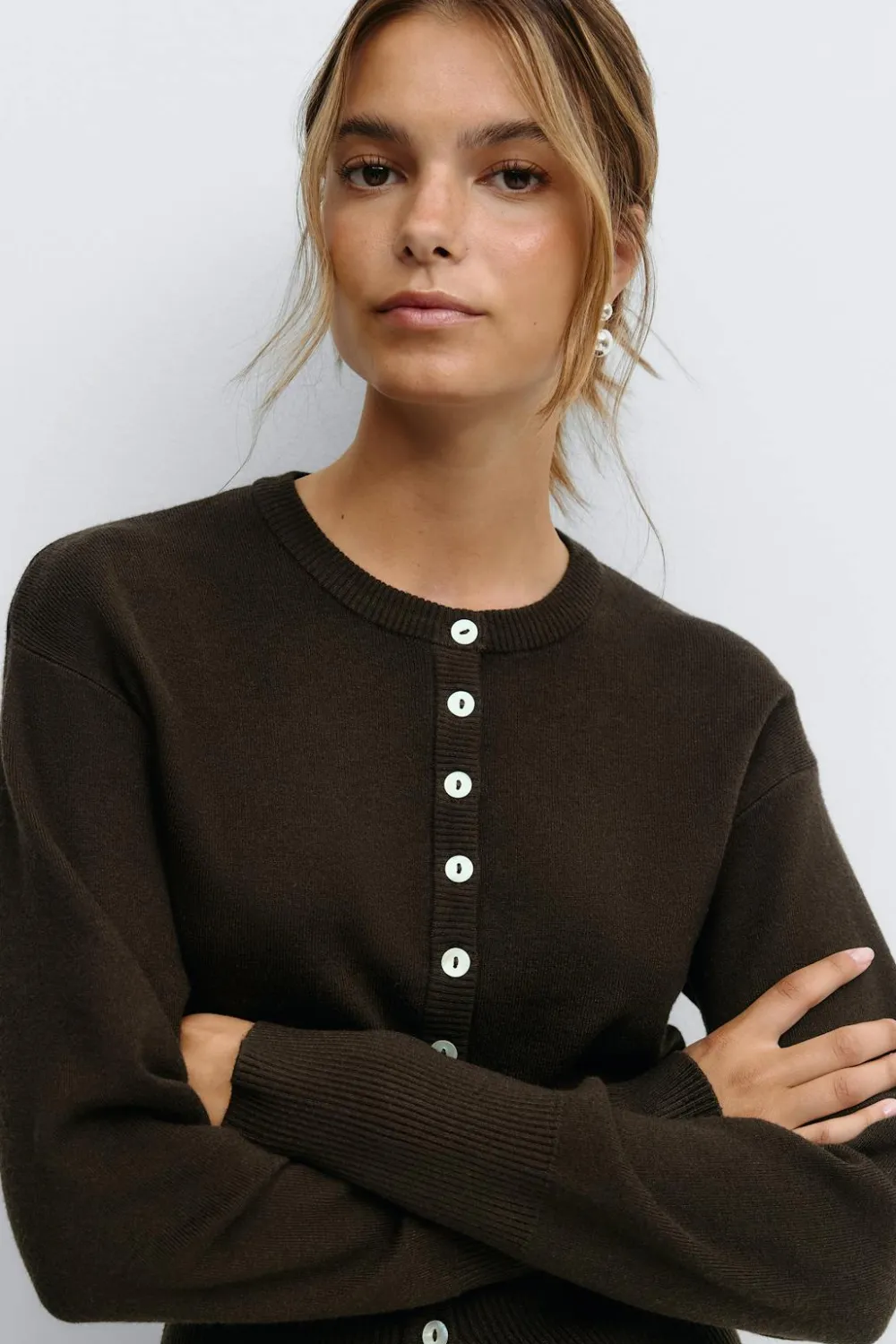 Gina Tricot Knitted oungewear cardigan Brun Sale