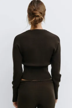 Gina Tricot Knitted oungewear cardigan Brun Sale