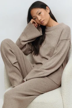 Gina Tricot Knitted oungewear weater Beige Sale