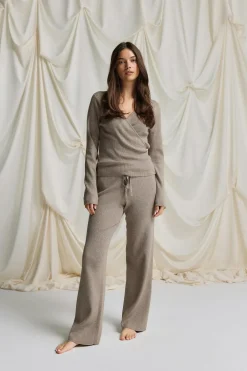 Gina Tricot Knitted oungewear trouer Beige Outlet