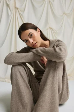 Gina Tricot Knitted oungewear trouer Beige Outlet