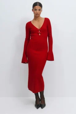Gina Tricot Knitted idi dre Rød Clearance