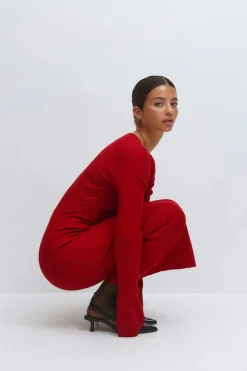 Gina Tricot Knitted idi dre Rød Clearance