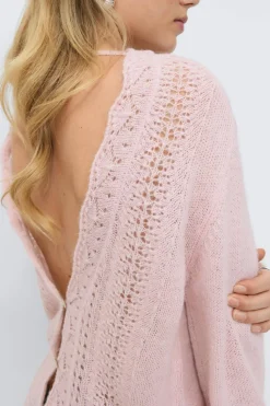 Gina Tricot 14+ knitted open back weater Rosa