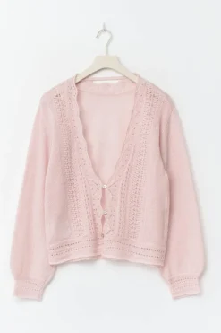 Gina Tricot 14+ knitted open back weater Rosa