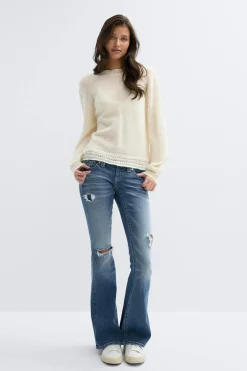 Gina Tricot 14+ knitted open back weater Hvit Best