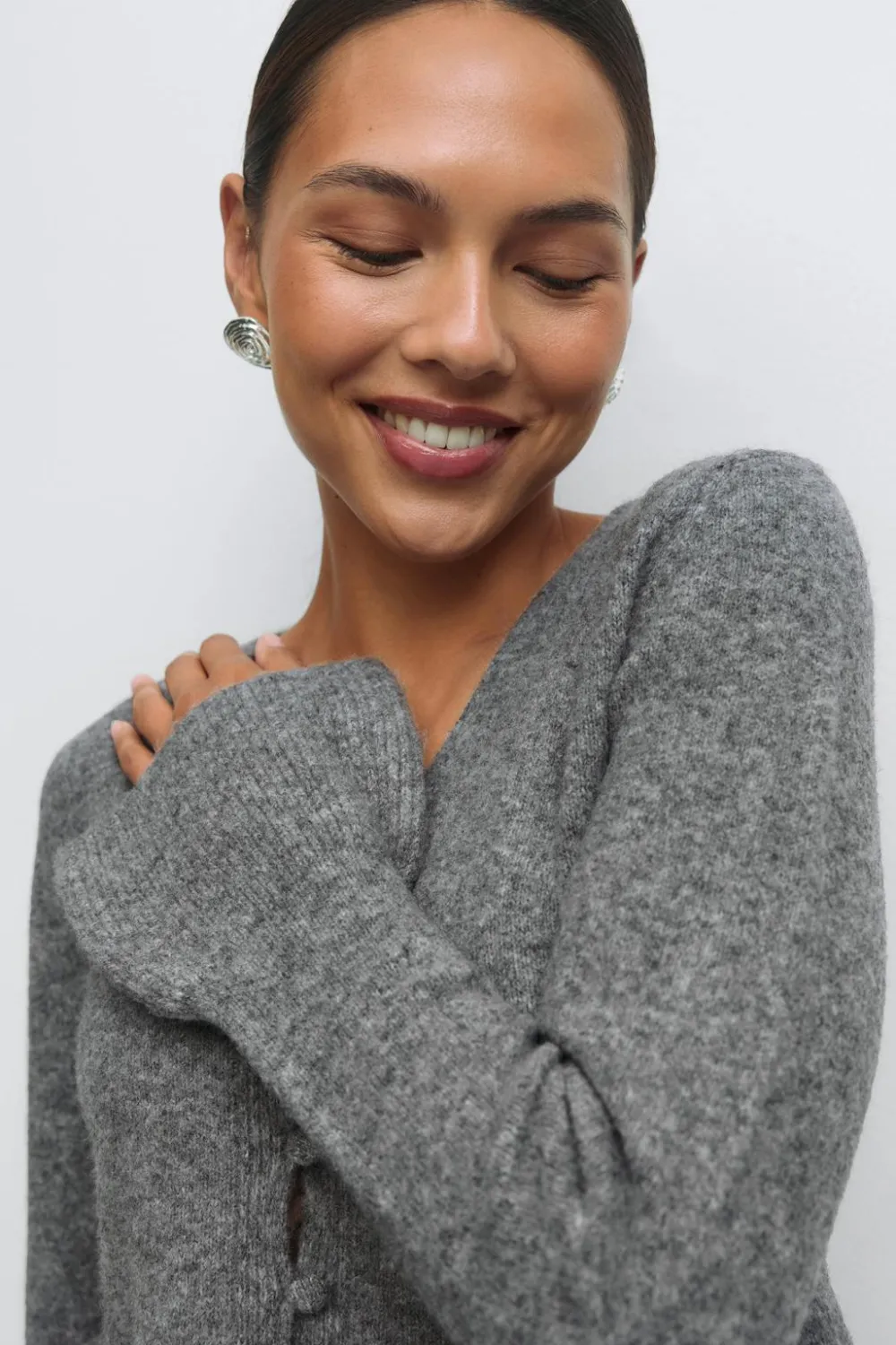 Gina Tricot Knitted pepu cardigan Grå Clearance