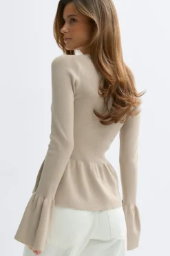 Gina Tricot Knitted pepu cardigan Beige Sale