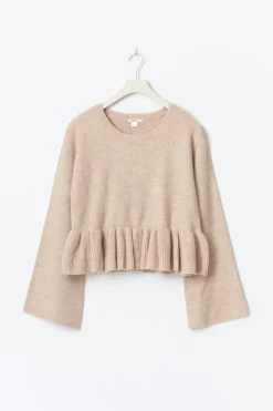 Gina Tricot 14+ knitted pepu weater Beige Hot