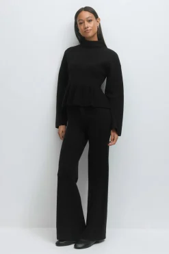 Gina Tricot Knitted pepu top Svart Hot
