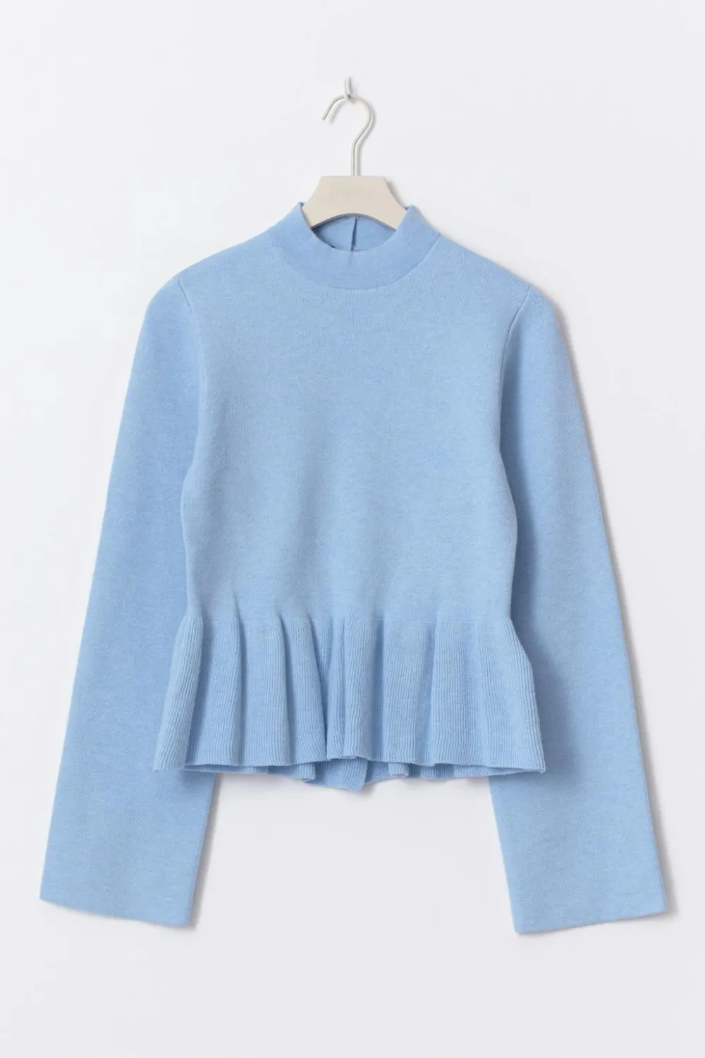 Gina Tricot Knitted pepu top Blå