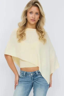 Gina Tricot 14+ knitted poncho Gul