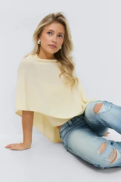 Gina Tricot 14+ knitted poncho Gul