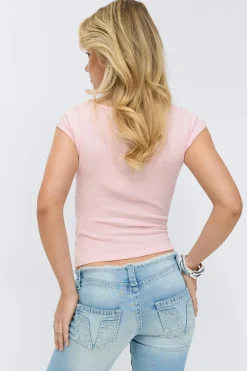 Gina Tricot 14+ knitted ruched top Rosa Best