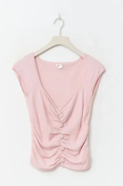 Gina Tricot 14+ knitted ruched top Rosa Best