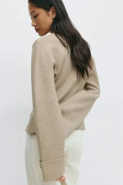 Gina Tricot Knitted cuptured cardigan Beige Hot