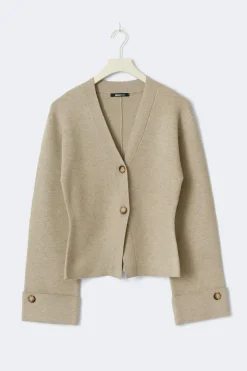 Gina Tricot Knitted cuptured cardigan Beige Hot