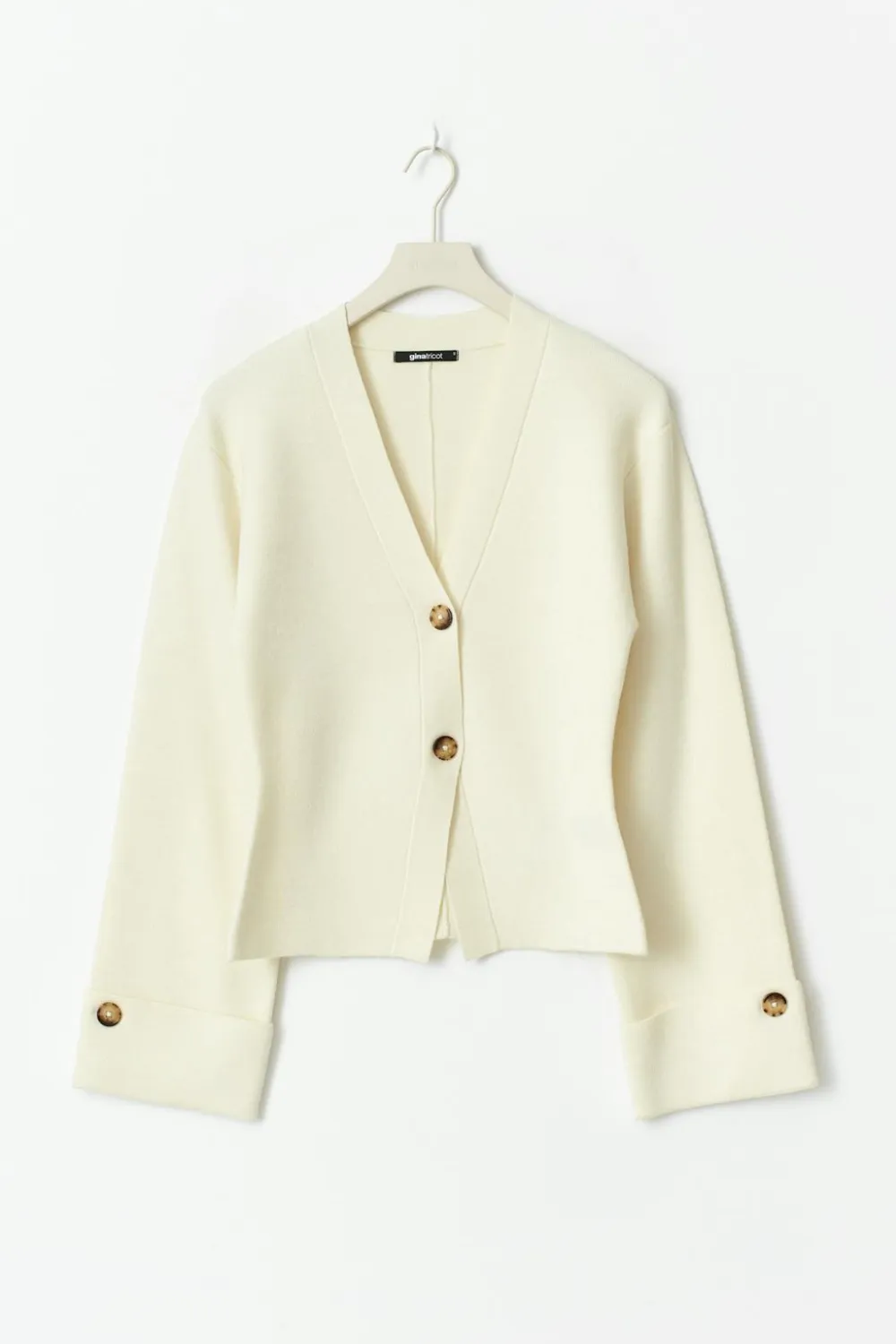 Gina Tricot Knitted cuptured cardigan Hvit Clearance