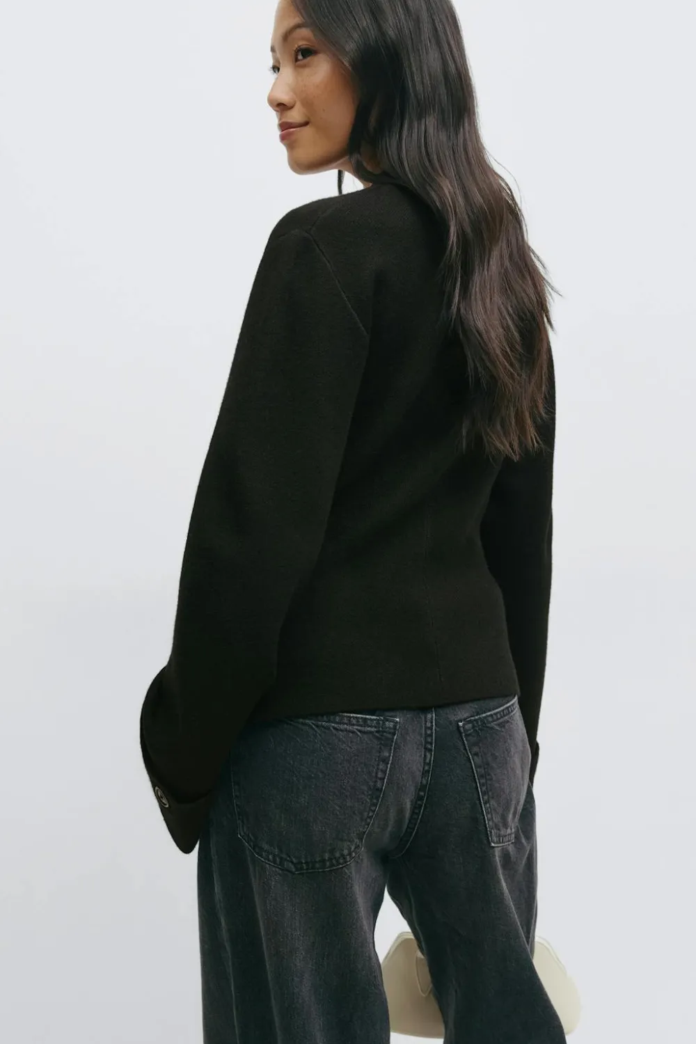 Gina Tricot Knitted cuptured cardigan Svart