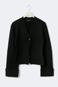 Gina Tricot Knitted cuptured cardigan Svart