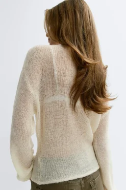 Gina Tricot Knitted heer cardigan Hvit Best