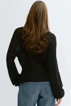 Gina Tricot Knitted heer cardigan Svart Outlet