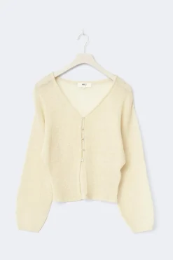 Gina Tricot Knitted heer cardigan Gul Discount