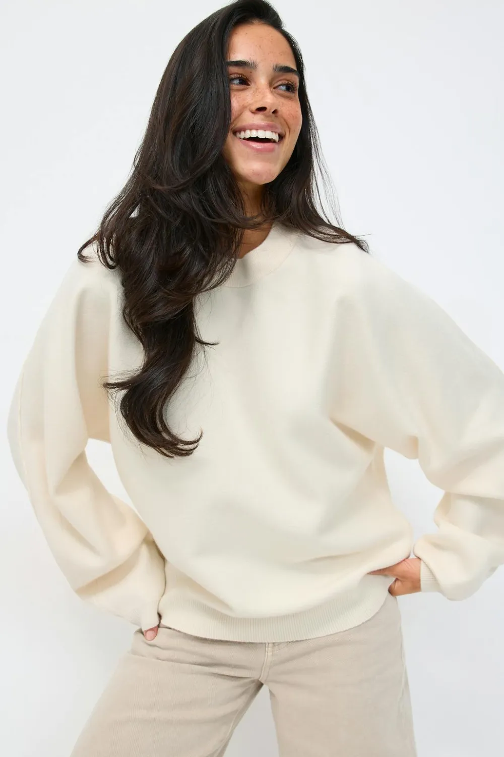 Gina Tricot Knitted weater Hvit Best