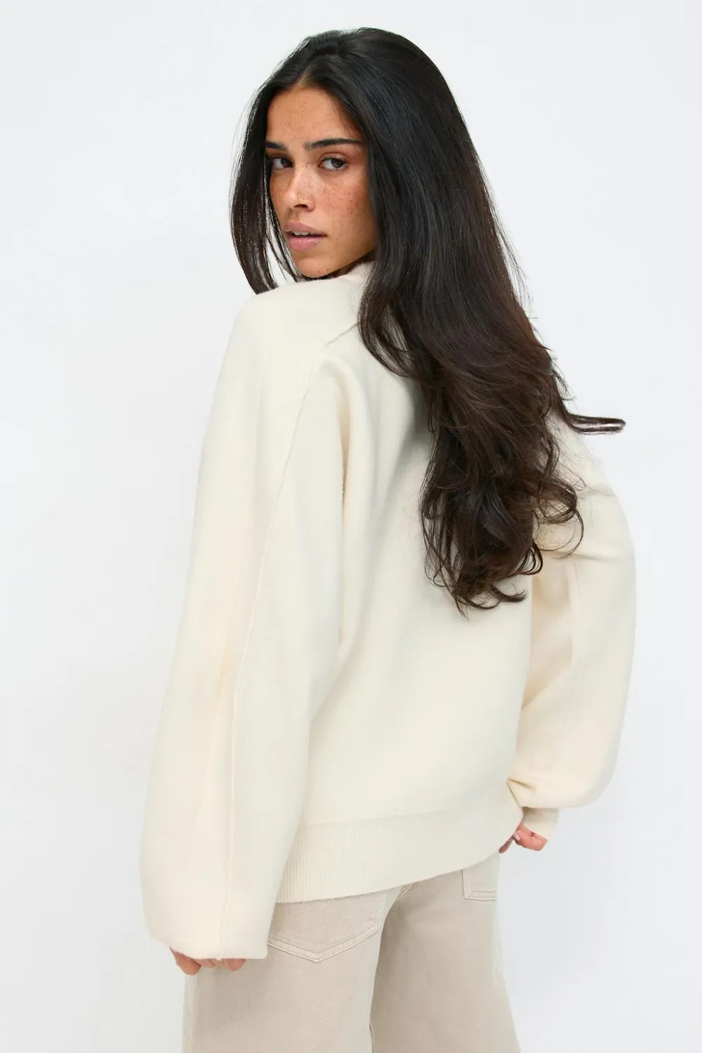Gina Tricot Knitted weater Hvit Best