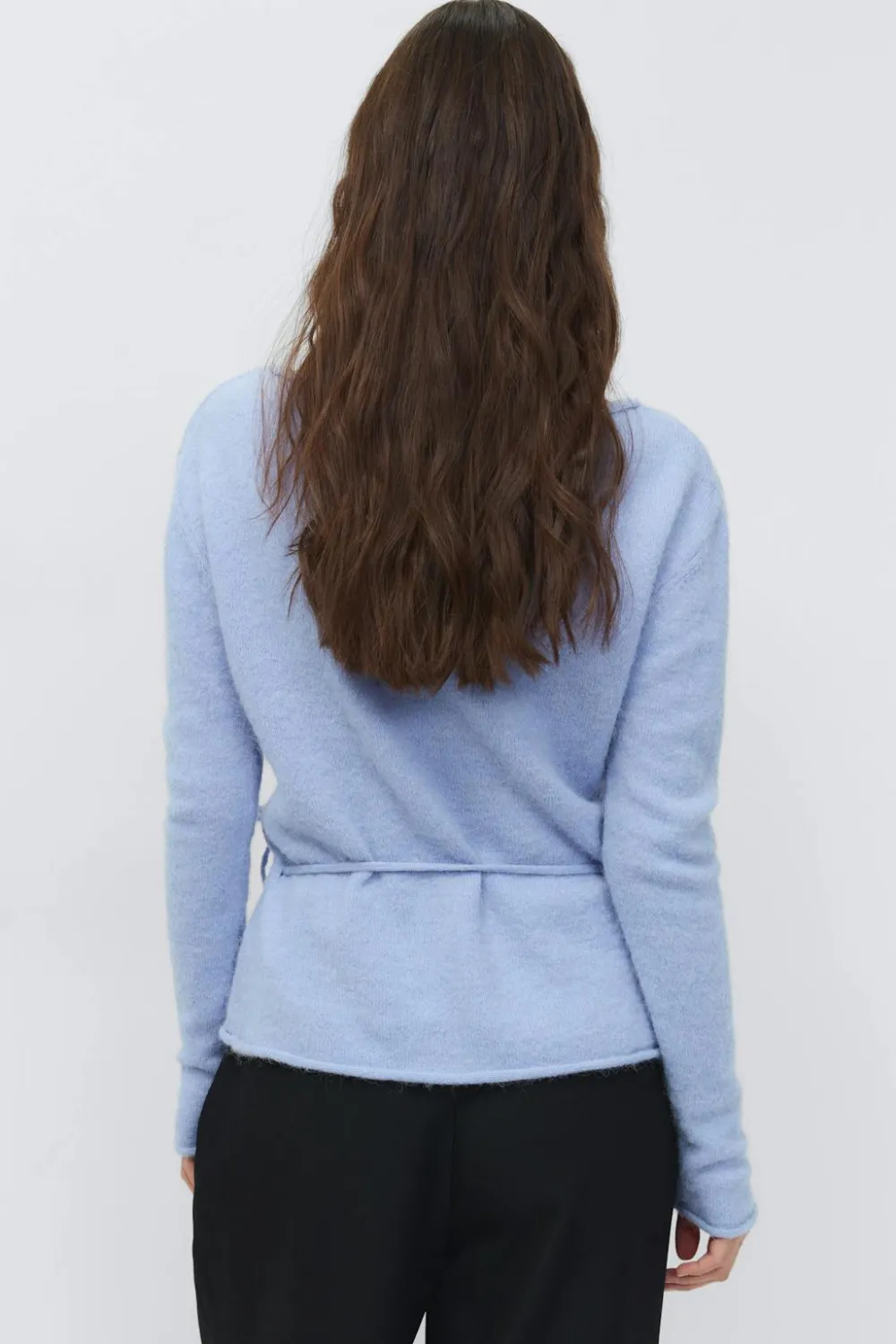 Gina Tricot Knitted tie top Blå