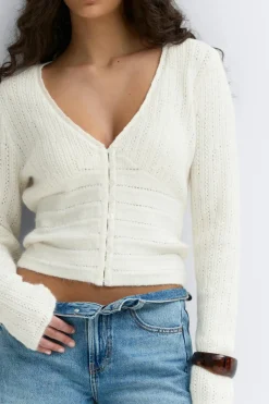Gina Tricot Knitted top Hvit Best