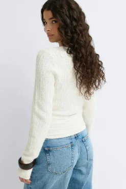 Gina Tricot Knitted top Hvit Best