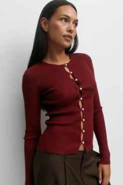 Gina Tricot Knitted top Rød Discount