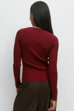Gina Tricot Knitted top Rød Discount
