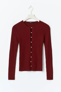 Gina Tricot Knitted top Rød Discount