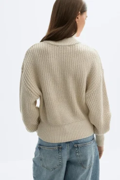 Gina Tricot Knitted zip cardigan Beige Online